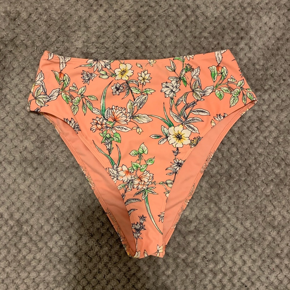 High waisted floral bikini bottoms - forever 21
